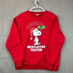 Peanuts Snoopy Official Mistletoe Tester Holiday Christmas Sweatshirt Large